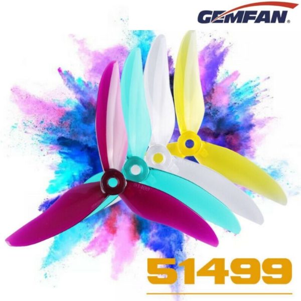 Gemfan Hurricane 51499 3-blade Propeller (2 pairs/ 4pcs) GEM51499