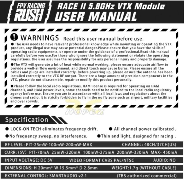 Eachine TX805 5.8G 40CH 25/200/600/800mW Trasmettore FPV VTX Display a LED Supporto OSD/Pmode/Smartaudio Parti di controllo remoto 26 Eachine TX805 5.8G 40CH 25/200/600/800mW Trasmettore FPV VTX Display a LED Supporto OSD/Pmode/Smartaudio Parti di controllo remoto 26