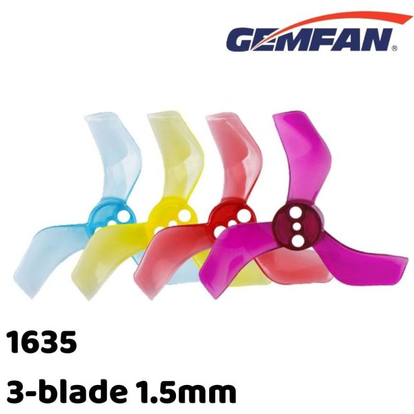 ec1e87d6988e8c8e4481aea880bb6bf7.jpeg Gemfan 40mm 1635 1.6x3.5x3 1.5mm Hole Whoop Propeller (4 pairs/8pcs) Gem1635-1.5