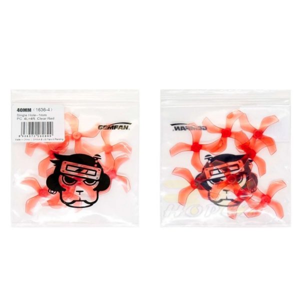 Gemfan 1636-4 40mm V2.0 Single Hole 1.0mm/1.5mm Shaft Propeller (4 pairs/8pcs)  Gem1636-4-V2