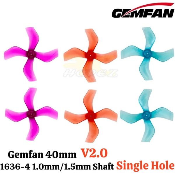 64c31568006d3f9fe8248101c927bc8e.jpeg Gemfan 1636-4 40mm V2.0 Single Hole 1.0mm/1.5mm Shaft Propeller (4 pairs/8pcs) Gem1636-4-V2