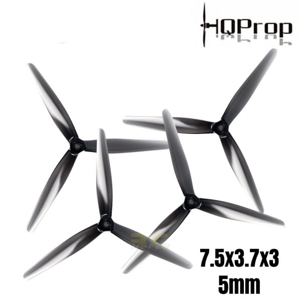 HQProp Durable Prop 7.5X3.7X3 Light Grey 5mm Hole 3-blade Propeller (2 pairs/4pcs) HQ7537