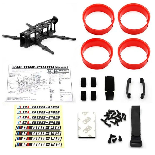 990e3ecfa080a02585db425f34e18257.jpeg Reptile CLOUD-149 HD 149mm 3inch CineWhoop Carbon Fiber Frame Kit Compatible DJI Air Unit (Red) C150R-Kit