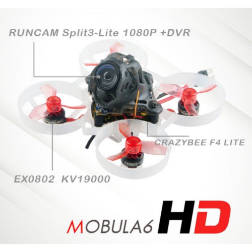 e9ddc10e72dea635f5ae330a154dec2d.jpeg Happymodel Mobula6 HD 27g 65mm Crazybee F4 Lite 1S Whoop BNF w/Runcam Split3-lite 1080P HD DVR Camera - Flysky HP600-FL