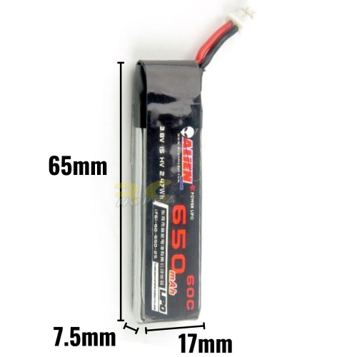 f98b230146644060bd326399344ce5ea.jpeg Alienmodel 1S HV 3.8V 650mAh 60C Lipo Battery with PH2.0 Plug AL650/60-1S