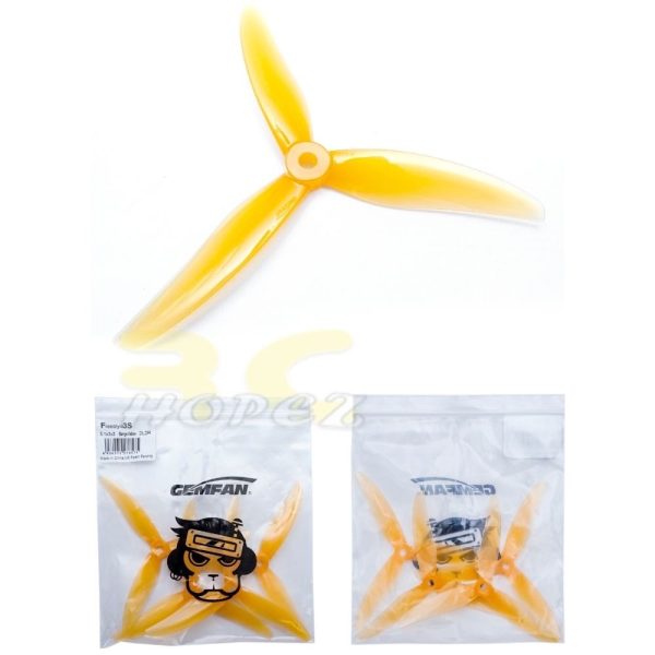 0a4fd2fc45068a6ef7c343fccec233bb.jpeg Gemfan Freestyle 3S 5.1X3X3 5130 3-Blade 5mm Hole Propeller (2 pairs/4 pcs) Gem-F3S