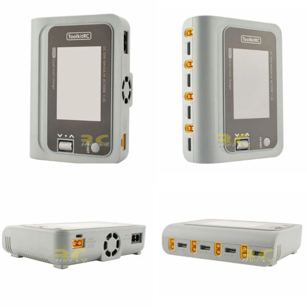 1ab295c857b4dd5f35566c57d6cf060a.jpeg ToolkitRC Q4AC 4x50W 5A AC 100W 4 Ports DC Smart Charger Discharger XT60 for 1-4S Lipo Battery EU Plug TK-Q4AC