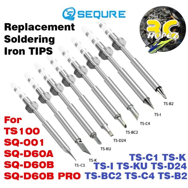 SEQURE Replacement Soldering Iron Tips For SQ-001 SQ-D60 SQ-D60A SQ-D60B SQ-D60B Pro Tips TS-BC2/K/KU/D24/C1/C4/I/B2