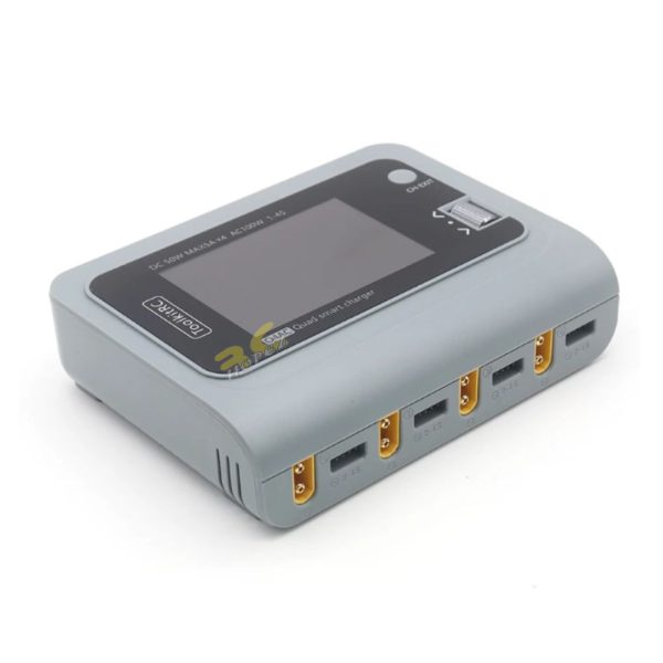 c21495e56e799dbb0b066230a129b0d6.jpeg ToolkitRC Q4AC 4x50W 5A AC 100W 4 Ports DC Smart Charger Discharger XT60 for 1-4S Lipo Battery EU Plug TK-Q4AC