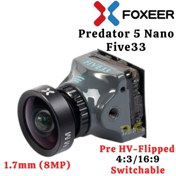 Foxeer Predator 5 Nano Five33 Edition Pre HV-Flipped 1000TVL 1.7mm CMOS 1/3 Inch 4:3/16:9 Switchable FPV Camera XJ523