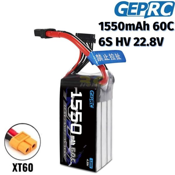 GEPRC 6S 1550mAh 60C 22.8HV LiPo Battery With XT60 Plug GEP1550/60-6S