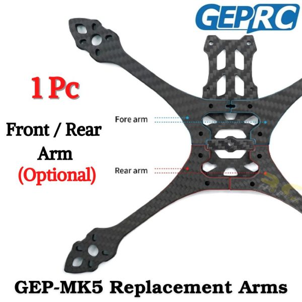 d0d42490c9925b81ff5640954a1b0ec5.jpeg GEPRC Mark5 GEP-MK5 Replacement Arms Front/Rear (Optional) GEP-MK5-Arm