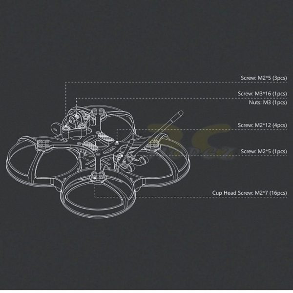 Foxeer Foxwhoop 25 Unbreakable FPV Frame Kit Compatible Vista/HDzero/Analog FR1150