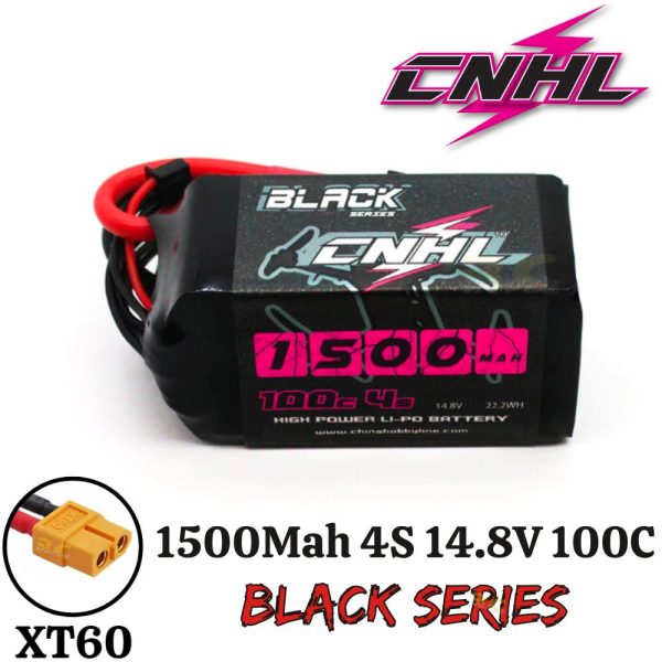CNHL Black Series 14.8V 1500mAh 100C 4S Lipo Battery with XT60 Plug CNHL1500/100-4S