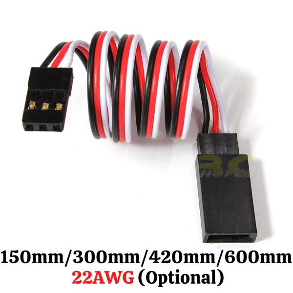 Male to Female Servo Extension Cable (JR) 22AWG 150mm/300mm/420mm/600mm (Optional) XJ059N