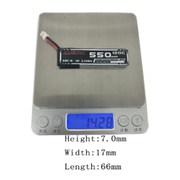 Alienmdel 3.8HV 550mAh 120C 1S Lipo Battery with PH2.0 Plug AL550/120-1S