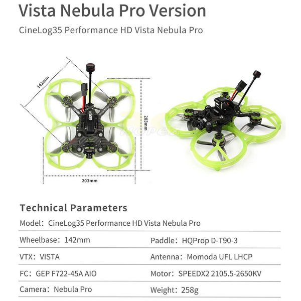 ed9b0ef67810ef173450c3a5d8eac2e0.jpeg GEPRC CineLog35 Performance HD w/ Vista Nebula Pro Digital System 142mm 3.5inch 6S CineWhoop GEP35P-HD