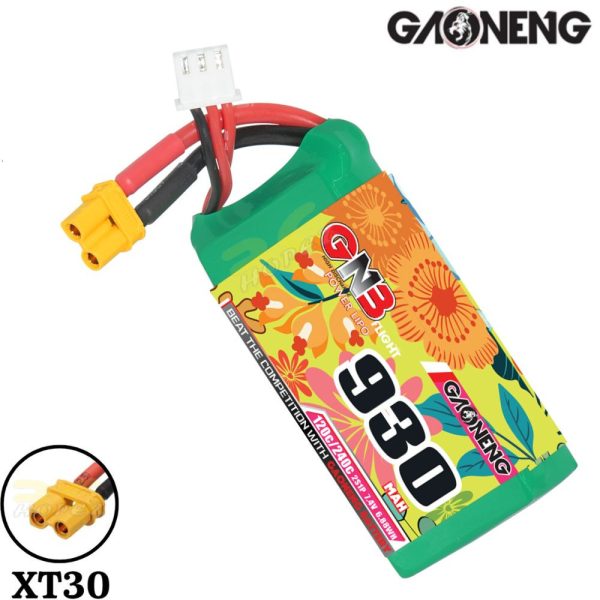 0448d940c16a65354459fc8855158d4a.jpeg Gaoneng GNB 7.4V 930mAh 120C 2S Lipo Battery with XT30 Plug GNB930/120-2S
