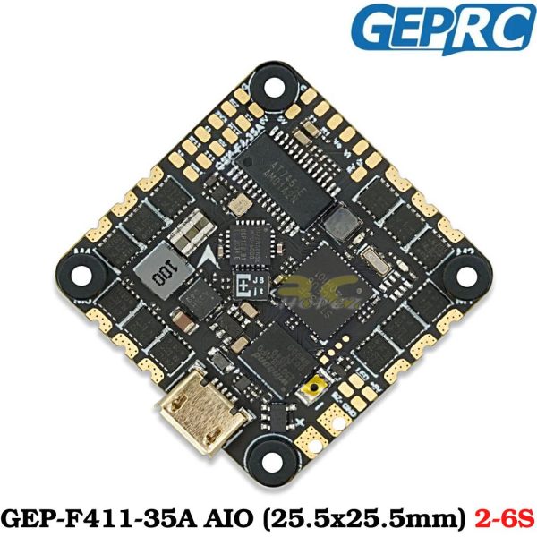GEPRC GEP-F411-35A AIO 2-6S 8 bits Brushless ESC (25.5x25.5mm) for Cinelog25 FPV Racing Drone GEP-35A-F4