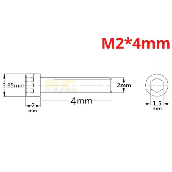 46b59cd433fd74fc0547ba5e165e517b.jpeg 2 PCS Hexagon Cap Screw M2.0mm x 4/5/6/8/10/12/16/20/22/25/30mm (Optional) CM-M2N