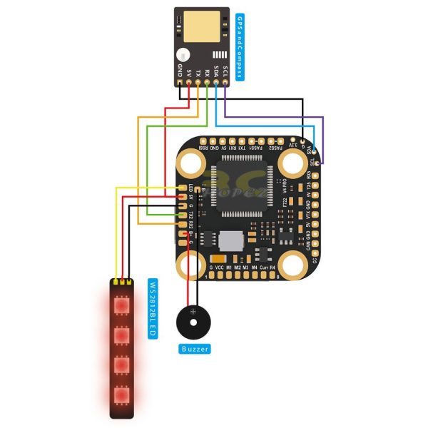 Foxeer Mini F722 V4 Pro FC 20x20mm Build-In Pit PASS 2-6S for FPV Racing Drone MR1684