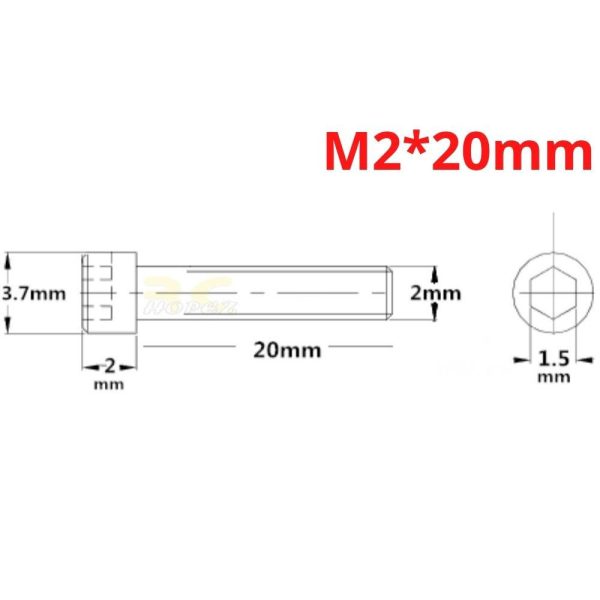7ccbc73e325dc3c4f50892232b698363.jpeg 2 PCS Hexagon Cap Screw M2.0mm x 4/5/6/8/10/12/16/20/22/25/30mm (Optional) CM-M2N