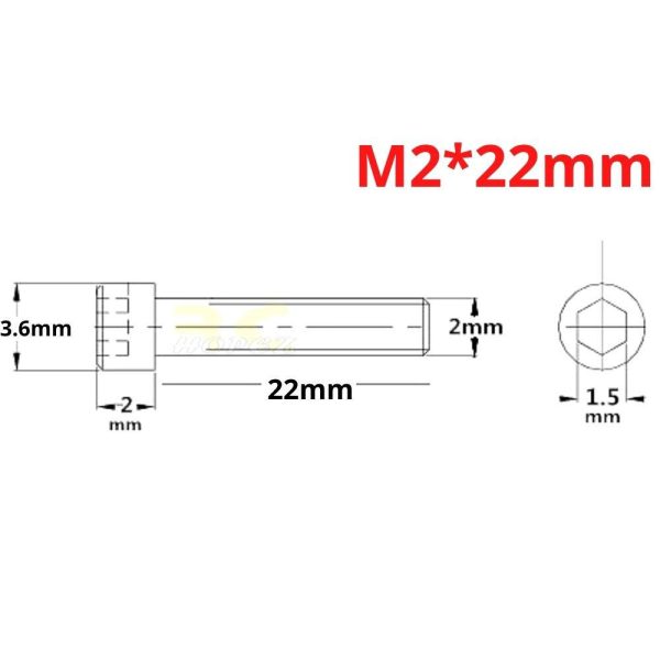 9d78656c58518407ad79cb2c8cf2faff.jpeg 2 PCS Hexagon Cap Screw M2.0mm x 4/5/6/8/10/12/16/20/22/25/30mm (Optional) CM-M2N