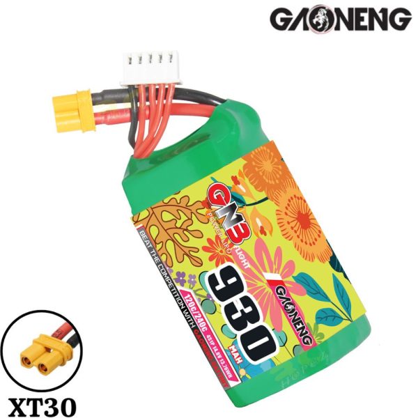 Gaoneng GNB 14.8V 930mAh 120C 4S Lipo Battery with XT30 Plug GNB930/120-4S