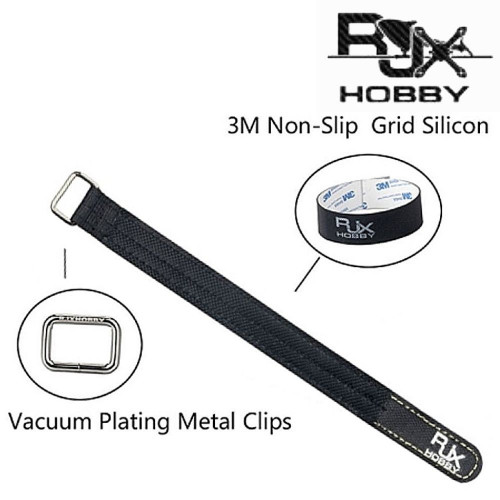 1 Pc 220x16mm RJX Kevlar Battery Strap w/Kevlar Stitching Rubber Grip and Metal Buckle RJX2472