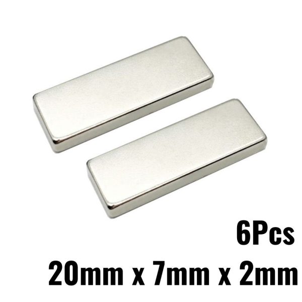 6pcs 20mmx7mmx2mm Strong Block Magnets Rare Earth Neodymium Magnet HC-021