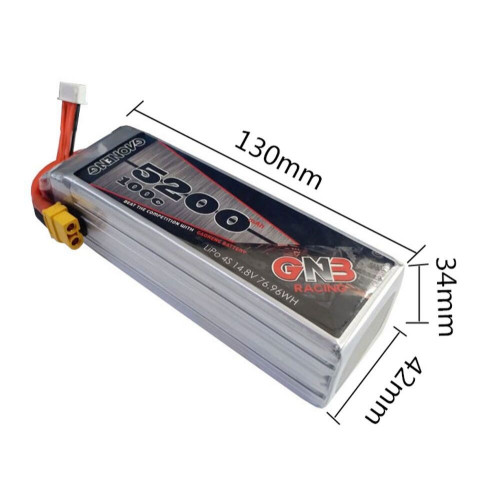 0799ef0b7b11a24dde516eeb3e694673.jpeg Gaoneng GNB 14.8V 5200mAh 100C 4S Lipo Battery with XT60 Plug GNB5200/100-4S