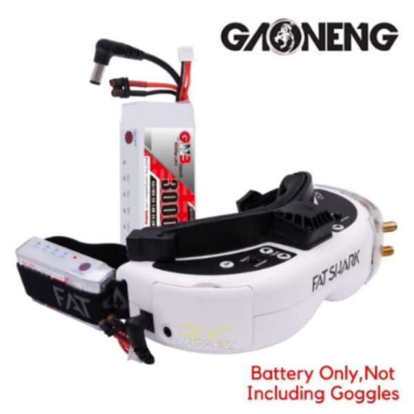 0a6b8a5bf738df12ea82dd8c49161590.jpeg Gaoneng GNB 7.4V 3000mAh 5C 2S Lipo Battery For Goggles (Fat Shark) with XT60 Plug and DC5.5 GNB3000/5-2S
