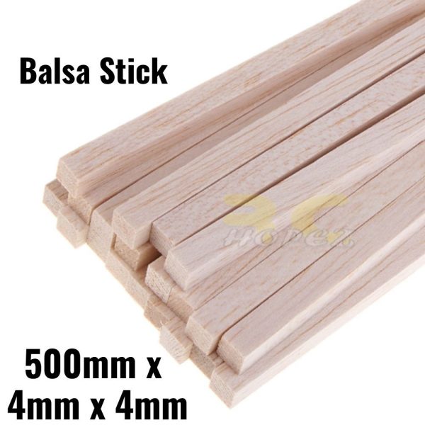 Balsa Stick 500mm x4 mm x 4mm BS111