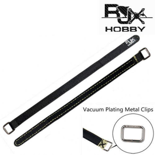 1 pc 12mm X 150mm RJX Nylon (K)evlar thread stitching Metal buckle Battery Strap - Black RJX1913