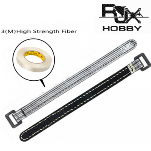 1 Pc 12mm X 180mm RJX 3(M) Fiber Plastic buckle Battery Strap - Black RJX2233