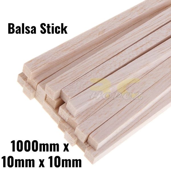 Balsa Stick 1000mm x 10mm x 10mm BS106 (Cut into 2pcs for online order only)