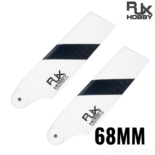 RJX Black/ White 68mm Tail CF Blades HA68WB