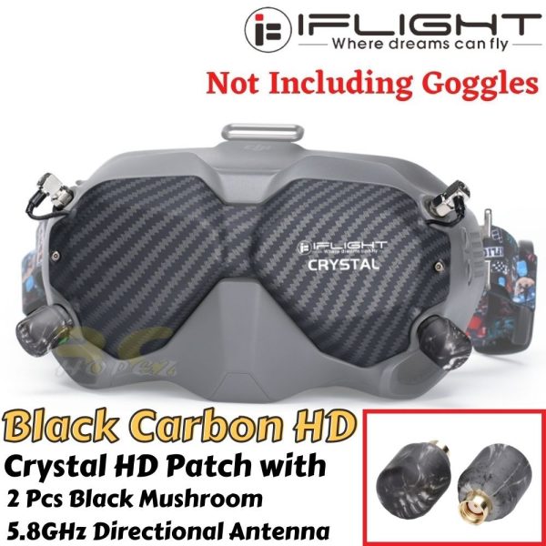 iFlight Crystal HD Carbon Fiber Patch and Black Mushroom 5.8GHz Directional Antenna MX9147-BL