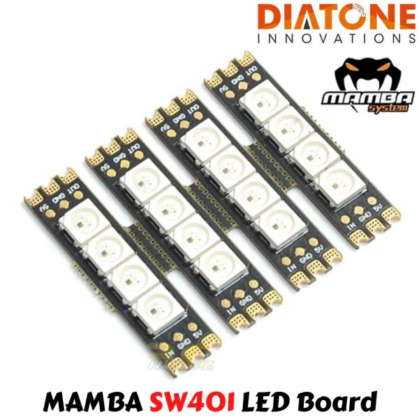 Diatone 401W 5V Colorful RGB MAMBA LED Strip Light Board for RC Drone FPV Racing 4pcs (RGB ) M-SW401