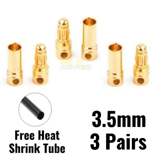 3.5mm Banana Gold Bullet Banana Connector (3 Pairs) 13120156