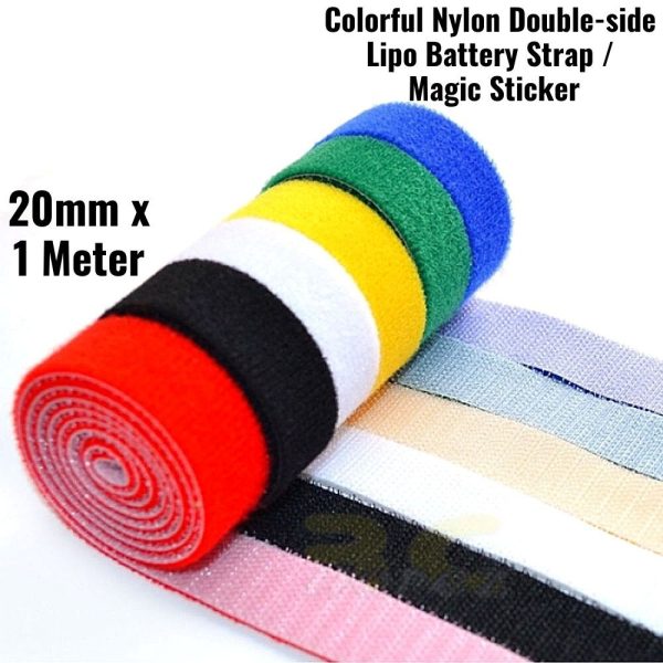 Colorful Nylon Double-side Lipo Battery Strap/ Cable Tie/ Magic Sticker(1 Meter ) MS100