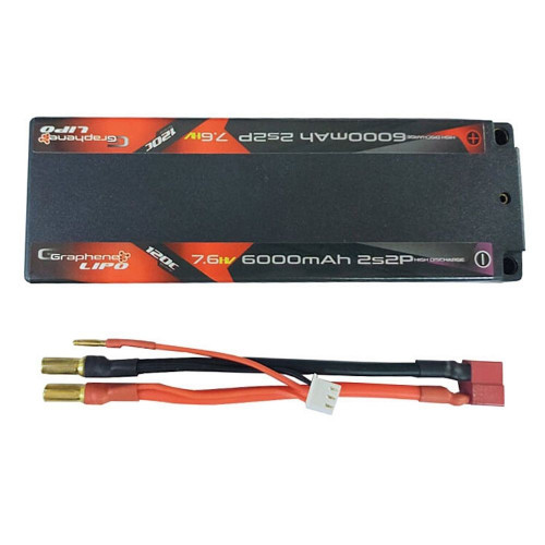 ab2e1c78366ebd8f1d1f2e0591794562.jpeg Maxpower Graphene LiHV Lipo 6000mAh 2S 7.6V 120C with 5.0mm bullet to Deans plug (Hard Case) MP6120-2GH