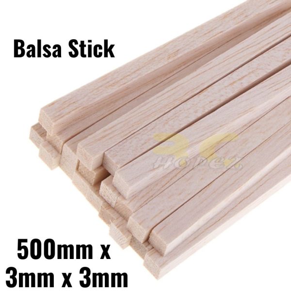 Balsa Stick 500mm x 3mm x 3mm BS110