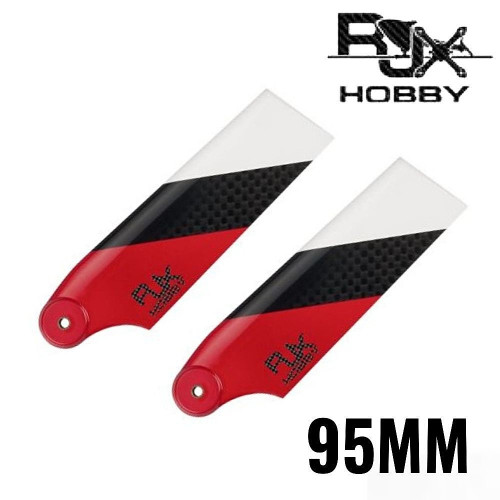 RJX Red/ White 95mm Tail CF Blades HA95WR