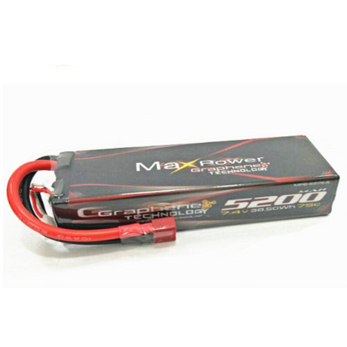 Maxpower Graphene Lipo 5200mAh 2s 7.4v 75c (Hard Case) MP5275-2G