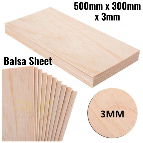 Balsa Sheet 500mm x 300mm x 3mm BS103