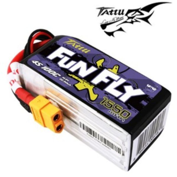 Tattu FunFly 14.8V 1550mAh 100C 4S Lipo Battery With XT60 Plug TF1550-4S