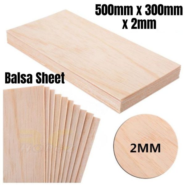 Balsa Sheet 500mm x 300mm x 2mm BS102