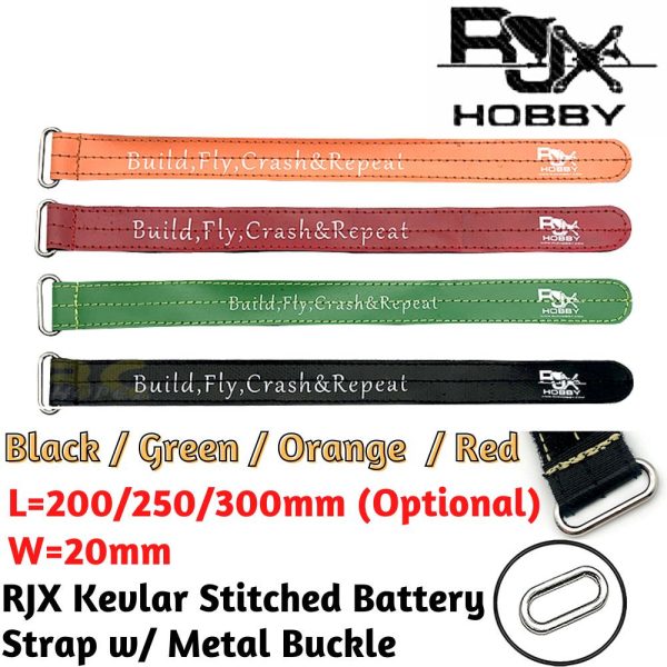 eae7cc7cd045802131e7999ea00318de.jpeg 1 Pc 200/250/300mmx20mm RJX Kevlar Stitched Battery Strap w/ Metal Buckle RJX1548