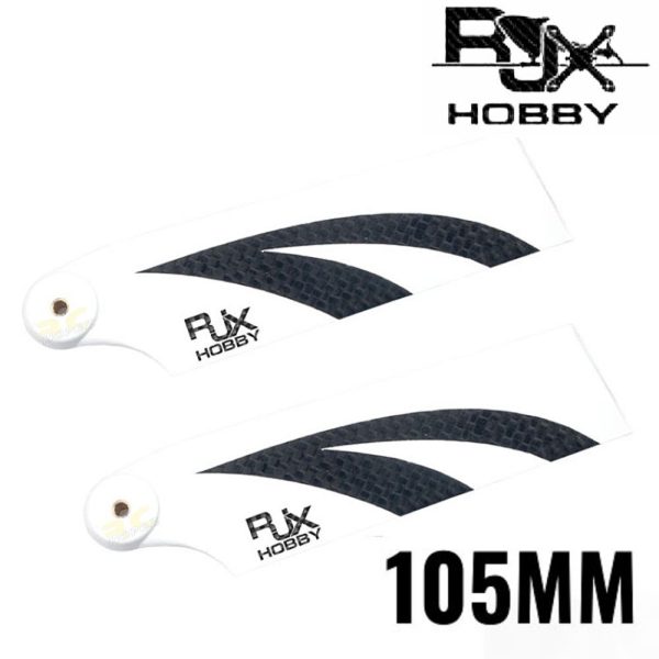 RJX Black/ White 105mm Tail CF Blades HA105WB